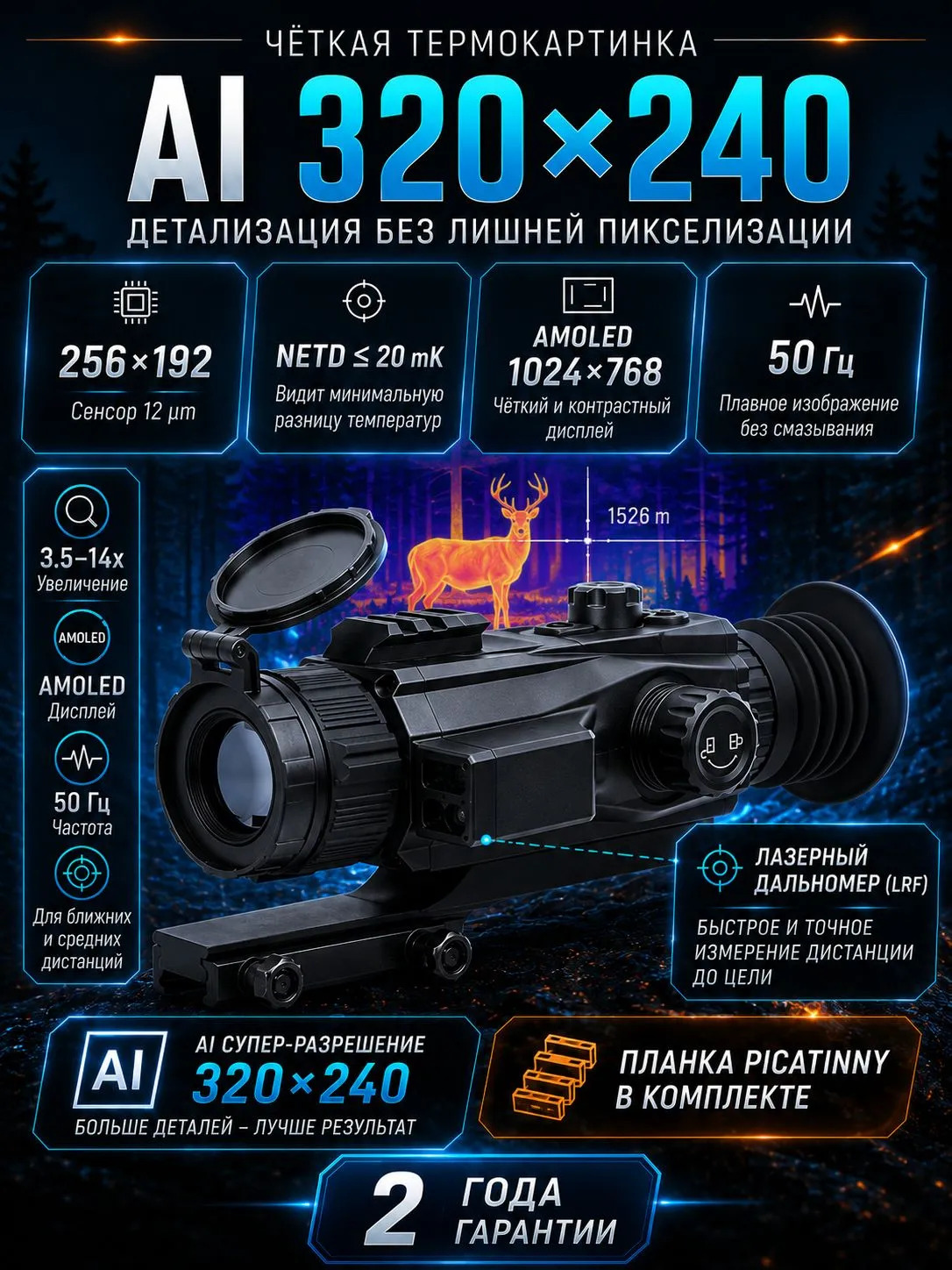 Gaut Jasper TS 225L — AI 320x240, матрица 256x192 и детализация изображения